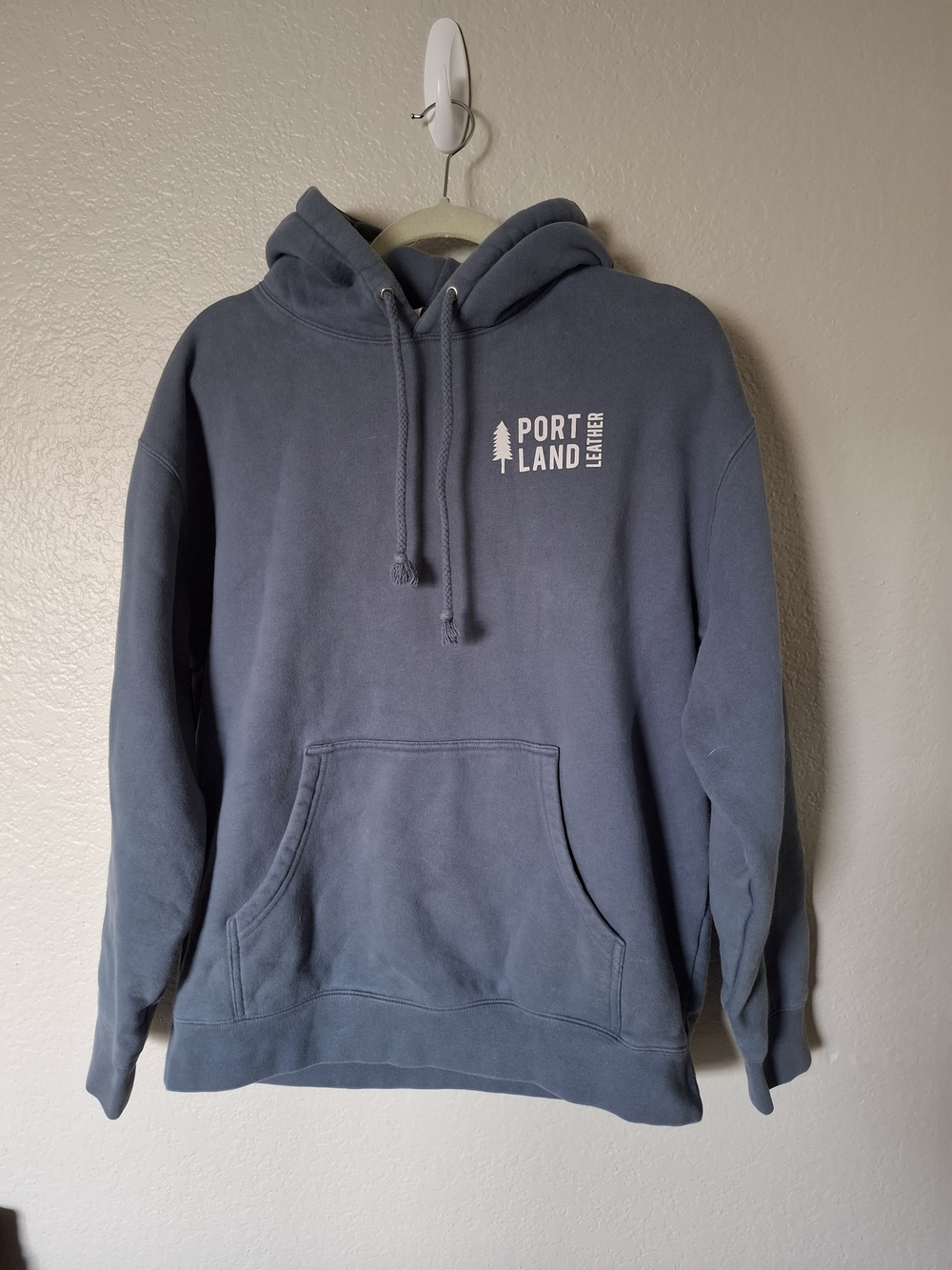 Rare Portland Leather Blue Pullover Hoodie Large
